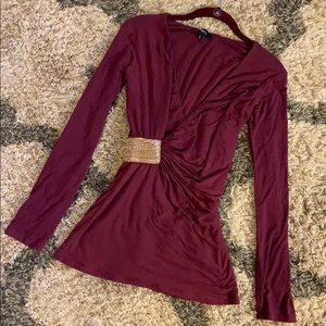 By Sky Burgundy red blouse!